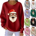 thumbnail image 5 of Yangnuo Womens Trendy Casual Christmas Theme Crew Neck Sweatshirts 2025 Ladies' Fashionable Loose Casual Letter Printed Long Sleeved Round Neck Sweatshirt Top, 5 of 5