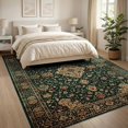 thumbnail image 3 of ODIKA 8'x10' Washable Area Rug Non-Slip Chair-Friendly Mat Boho Distressed Vintage Scrollwork Border Decorative Tone Retro for Dining Room, Large Office, Lounge, 3 of 7