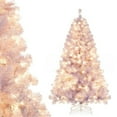 thumbnail image 6 of Resenkos Small 6-Ft Pre-Lit Tinsel Christmas Tree - Sparkling Metallic Design, Vibrant Purple Accent for Home, Office & Holiday Party Decor, Purple​, 6 of 8