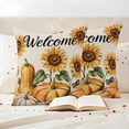 thumbnail image 3 of Orange Pumpkin Fall Outdoor Waterproof Pillow Covers, Thanksgiving Sunflower Autumn Beige Decorative Square Throw Pillowcase Sofa Cushion Sham for Patio/Couch/Chair, 24"x24" 2 Pack, 3 of 8