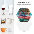thumbnail image 6 of Fuzoiu Tropical Vacation Essentials Print Leather Coasters Set,Drink Coasters Set of 4,for Tabletop Protection, Durable PVC Coasters,Home Décor and Housewarming Gift-Hexagon, 6 of 6