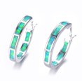 thumbnail image 1 of Pendientes redondos de ópalo azul, pendientes de moda para hombres y mujeres, estilo versátil, buen material, diseño de moda, fácil de usar, 1 of 6
