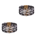 thumbnail image 2 of Brazalete de cuero multicolor Minnieouse Multi-capas Cheque Blanco negro, 2 of 6
