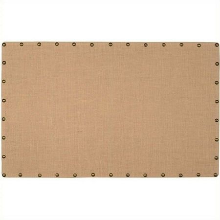 Linon Large Burlap Nailhead Bulletin Board in Brown