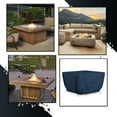 thumbnail image 2 of COVERS&ALL Outdoor Square Fire Pit Cover, 12 Oz Waterproof, UV & Weather Resistant for Patio Lawn Garden Backyard Outside, with Air Vents & Drawstrings (42" L x 42" W x 22" H, Blue), 2 of 7