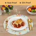 thumbnail image 4 of Spring Flowers Round 15 Inch Placemats Set of 8, Yellow Pink Floral Rustic Botanical Green HeatResistant Non Slip Place Mats for Dining Table, Wipeable Braided Kitchen Table Mats for Housewarming, 4 of 9