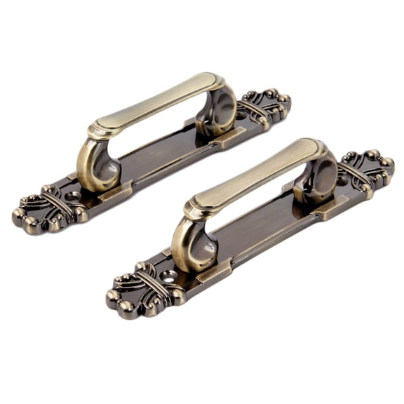 2 Sets European Vintage Handle Door Pull Home Accessory Cabinet Knob Wardrobe Cupboard Zinc Alloy 165mm Antique Bronze Red Brass