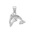 thumbnail image 3 of Sterling Silver Rhodium Plated Stellux Crystal Dolphin Pendant, 3 of 4
