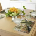 thumbnail image 4 of Ambesonne Autumn Place Mats Set of 4, Misty Woods Cornwall, Standard Size, Orange Green Yellow, 4 of 6