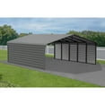 thumbnail image 3 of Arrow 24 x 20 x 7 ft Charcoal Steel Carport With 2 Side Wall Kit, 3 of 15