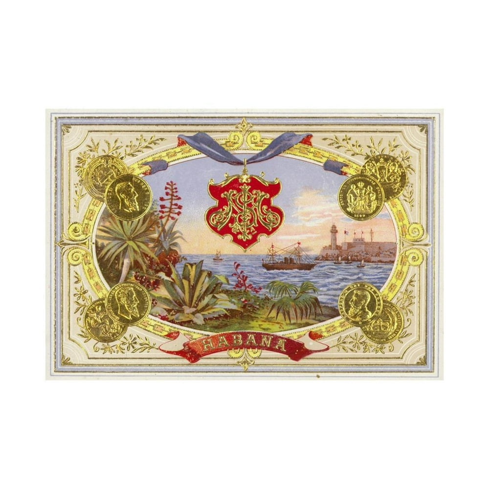 cuban cigar box label print wall art walmartcom