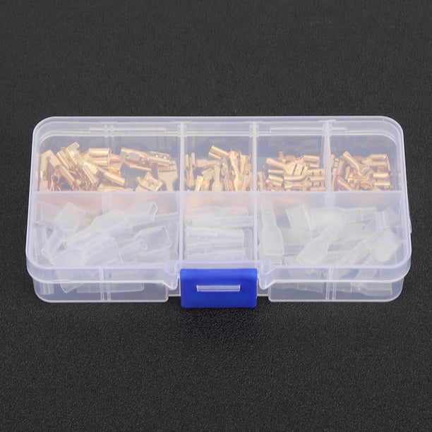 Conector de cable, 120 piezas, 6,3 mm, 4,8 mm, 2,8 mm, kit de terminales, terminal de grado profesional
