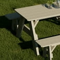 thumbnail image 3 of Wildridge Heritage 72 in. Picnic Table with Detached Benches, Weathered Wood - Outdoor Weather Resistant HDPE Picnic Table for Patio, Porch, Deck, Lawn, 3 of 4