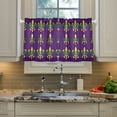 thumbnail image 2 of Yayeee Kitchen Curtains Tier Pair Light Filtering 27"x24" Rod Pocket Short Cafe Window Panel, Gold and Green Floral Pattern, 2 of 7
