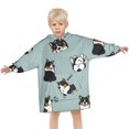 thumbnail image 3 of Black Corgi Blanket Hoodies for Kids 6-13YR Oversize Wearable Blanket Hoodies for Boys Girls Teens, 3 of 7