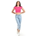 thumbnail image 4 of Crop top de manga corta /Juvenil, 0127 (Fiusha) fucsia M, 4 of 4