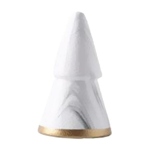 simhoa Ceramic Glazed Christmas Tree Crafts Stand for Cafe Bar Office Decor White-S
