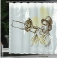 thumbnail image 4 of Ambesonne Yellow Black Shower Curtain, Rock Roll Party, 69"Wx75"L, Grey Yellow Black, 4 of 5