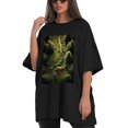 thumbnail image 4 of Plus Size Shirt for Women Black Tops for Women Oversized Short Sleeves Shirt for Women Fox T Shirt Crewneck Shirt for Women L, 4 of 5