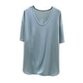 thumbnail image 1 of Mujeres de Verano Tops Suelto Ajuste Casual Color Sólido sin Mangas Cuello en V, Blusa de Moda para el Día Y la Fiesta, 1 of 4