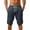 Navy, variant on Mens Casual Soft Linen Long Shorts Knee Length Sport Running Lounge Work Shorts Capri Pant Summer Beach Casual Drawstring Shorts with Pockets Beige L