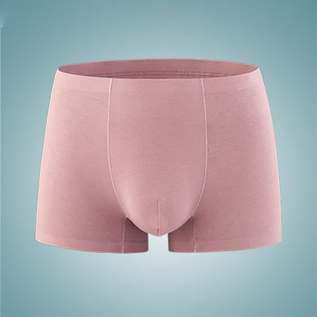 

Panties Clearance Men Casual Solid Trendy Hip Lift Athletic Breathable Non-Marking Boxer Briefs Mid Waist Underwear Pants Pink Xl
