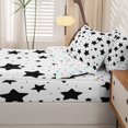 thumbnail image 5 of Manfei Cartoon Stars Zipper Twin Comforter Sets with Fitted Sheet and 2 Pillowcases,Kawaii Polka Dot Zipper Bedding Set,White Black,Colorful Stars Reversible,4pcs, 5 of 8