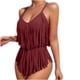 thumbnail image 1 of Trajes de Baño de Mujer Más Tamaño Acolchado Superposición Impresión Bikini Set, Traje de Baño Sexy de Alta Elasticidad, 1 of 3