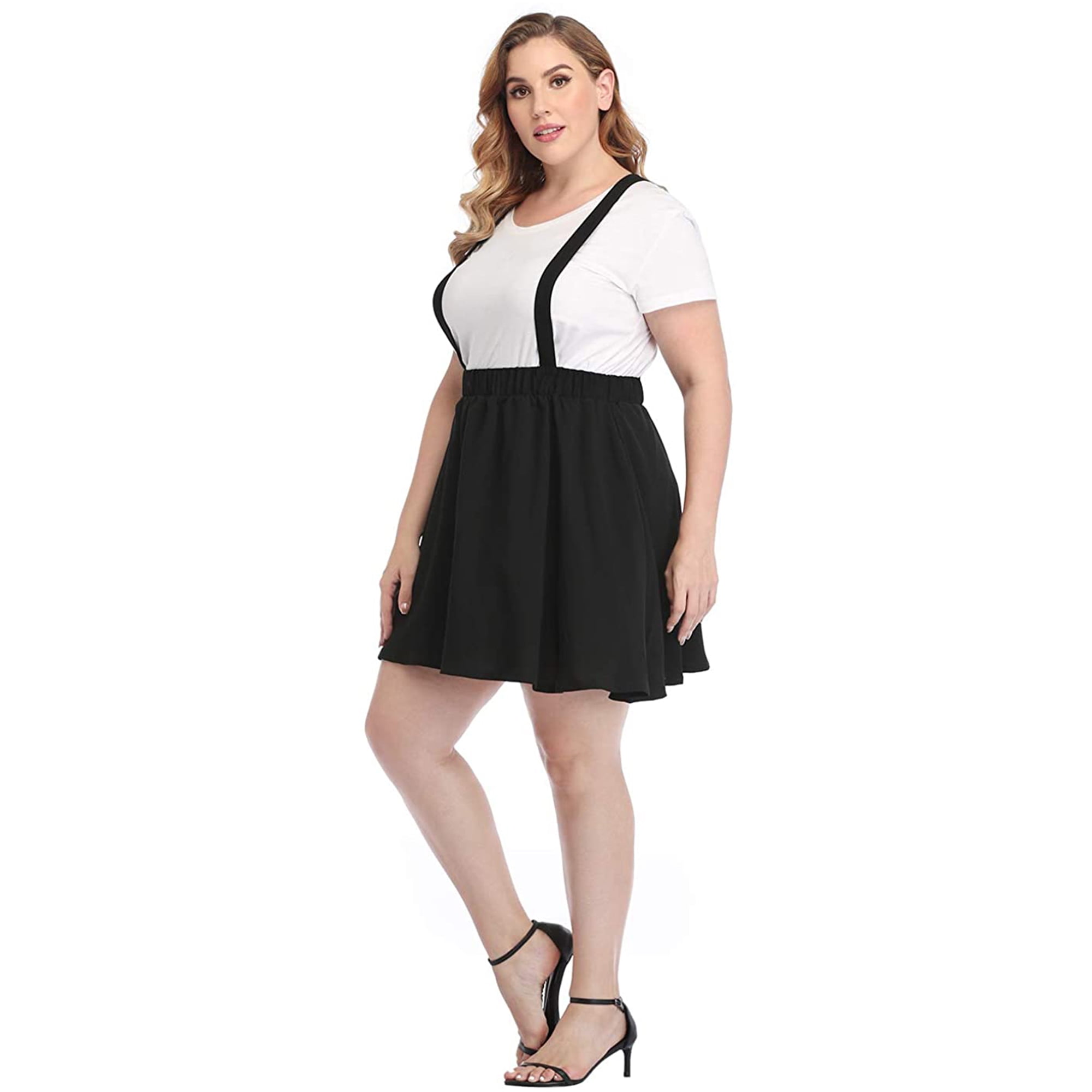 Plus size suspender clearance skirt