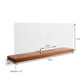 thumbnail image 2 of M&T Displays 39.37x17.02 Inch Wooden Base Hygienic Separator on Counter with Speaker Holes, Sneeze Guard, Protective Window for Employers & Customers, Barrier for Coughing & Sneezing (Dark Wood), 2 of 7