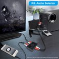 thumbnail image 3 of Two-way L/R Stereo Audio Switcher 2 In 1 Out/1 Splitter Sound In 2 Out Button Control Professional Cellphone Loudspeaker Splitter Accessories, 3 of 8