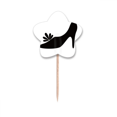 thumbnail image 1 of Black High Heels Flower Pattern Outline Toothpick Flags Star Lable Cupcake Picks, 1 of 3