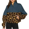 thumbnail image 2 of 2023 Chandail en Molleton de Mode pour Femmes 50 % de Rabais Liquidation Mode Automne Hiver Imprimé Léopard Décontracté Sports Col Rond Survêtements Manches Longues Col à Revers Chandails à Capuchon à Fermeture Éclair, 2 of 5