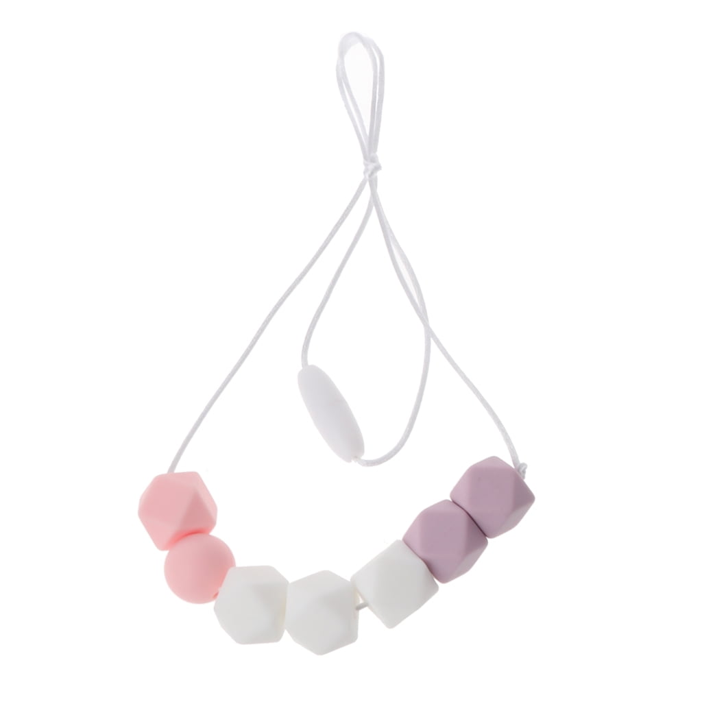 S Chain Baby Teething Necklace Teether Cute Charm BPA-Free Beads Silicone NEW S Chain Baby Teething Necklace Teether Cute Charm BPA-Free Beads Silicone NEW