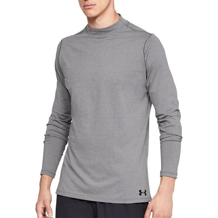 Under Armour Men's ColdGear Armour Fitted Mock Long-Sleeve T-Shirt , Charcoal  Light Heather (019)/Black , Small | Walmart Canada