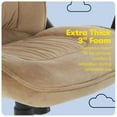thumbnail image 4 of Bowery Hill Modern Microfiber Office Chair with Headrest Pillow Plush in Beige, 4 of 12