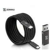 Zomiku - USB-C Nylon and Kevlar Braided Cable (5 ft) 100W/5A Fast Charging, 5Gbps Data Transmission Speed, Includes OTG/3.0 Computer Adapter, USB-C to USB, Compatible with All Devices and Brand.