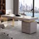 thumbnail image 5 of Light Luxury Rock Board Desk Modern Computer Desktop Desk Simple Boss Office Minimalist Furniture Work Desk Bedroom Writing My Lux Decor Round, 5 of 9