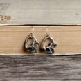 thumbnail image 5 of GKNET 925 Sterling Silver Big Skull Drop Dangle French Wire Earrings Gothic Vintage, 5 of 9