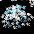 thumbnail image 3 of 300 Uds 2CM Mini adorno de copo de nieve decoraciones navideñas copos de nieve artesanía de Navidad para manualidades DIY decoración de mesa de fiesta de invierno de Navidad（2Cm white 300pcs 2CM, 3 of 5