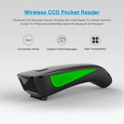 NETUM Bluetooth Mini 1D Barcode Scanner, 3-in-1 Portable Wireless CCD Bar Code Reader for Tablet iPhone Android Windows Mac Pos - C740（Green）