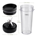 thumbnail image 3 of Equust Vasos de licuadora Ninja de 5 piezas de repuesto, vasos individuales de 16 oz con tapas para sorber y sellar, cuchilla extractora de 6 aletas, compatible con licuadoras Nurti Ninja Pro BL660 BL, 3 of 6
