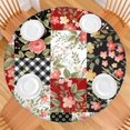 thumbnail image 2 of Pioneer Flower Floral Print Pattern Round Fitted Tablecloth with Elastic Edge,Dining Table Cover Waterproof,Outdoor Round Tablecloth for Camping,Dining,Indoor and Outdoor, 2 of 7