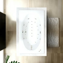 WaterTech Acrylic 72 in. x 42 in. GW Drop-In Whirlpool and Air Bath Combination Tub - White