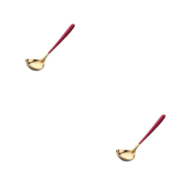 Cuchara para salsa de acero inoxidable Bewildely 2piezas oro rojo