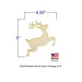 thumbnail image 2 of Pack of 1, Medium 6.75" x 8" x 1/8" Baltic Birch Plywood Reindeer Wood Cutout for Wood Craft Project, Children or Adult Art Work, Home and Holiday Décor and DIY Fun, Made in USA, 2 of 2