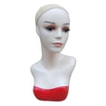 thumbnail image 1 of Busto de maniquí femenino de ABS con soporte para peluca y auriculares. rojo, 1 of 9