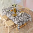 thumbnail image 6 of Black Geometric Diamond Striped Pattern Rectangle Tablecloth 60"x120",Waterproof Polyester Rectangle Table Cloth, Wipeable Spillproof Polyester Tablecloth for Dining, Camping, Indoor and Outdoor, 6 of 6
