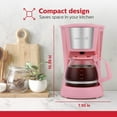 thumbnail image 2 of Holstein Housewares - 5 Cup Drip Coffee Maker - Convenient and User Friendly with Permanent Filter, Borosilicate Glass Carafe, Water Level Indicator, Auto Pause /Serve and Keep Warm Functions, Pink, 2 of 8
