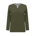thumbnail image 6 of YLSDY Men's Long Sleeve Henley T-Shirt Notch Neck Casual Slim Fit Lightweight Top Army Green XL, 6 of 7
